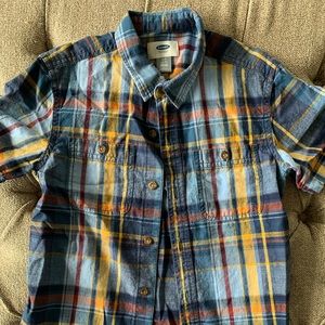 Plaid button down boys shirt